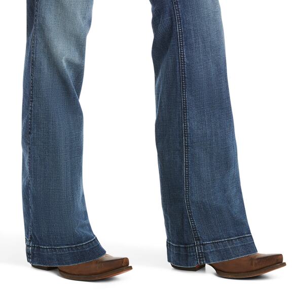 Ariat Denim Trouser Mid Rise Stretch Outseam Ella Wide Leg Jean Women's Size 30R - Picture 4 of 9